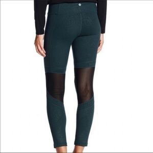 Nanette Lepore 7/8 leggings size medium gorgeous green with black mesh